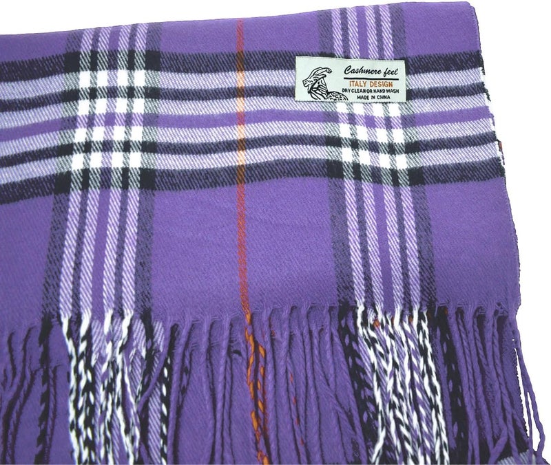 Glory Max Unisex Classic Tartan Plaid Winter Scarf Soft Cashmere Feel 72"x12" - Image 1